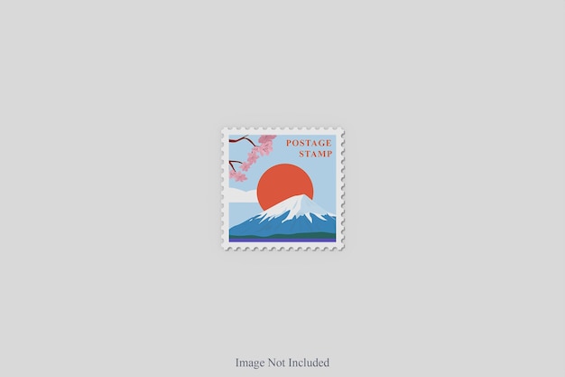 Realistic Square Postage Stampe Mockup Design