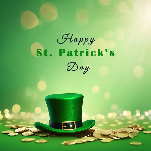 PSD realistic st patricks day background with clover