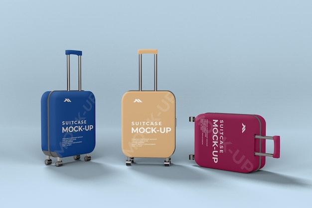 Realistic suitcase psd mockup