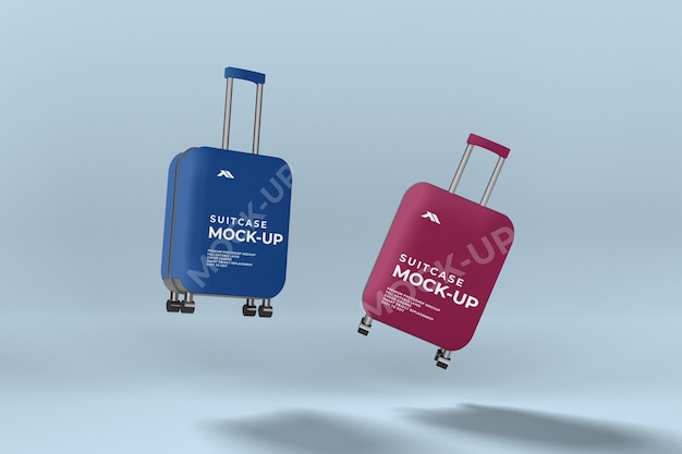 Realistic suitcase psd mockup