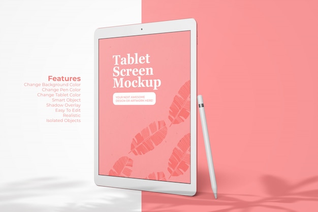 Realistic Tablet Device Of Pad Pro 12.9inch Screen Mockup Template