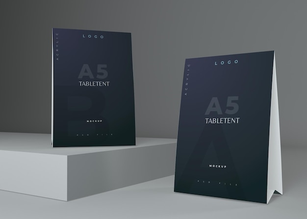 Realistic Tabletent Card Mockup