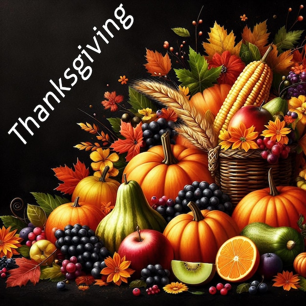 Realistic thanksgiving themed background