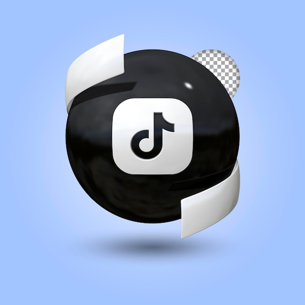 Realistic TikTok icon 3D rendering premium psd