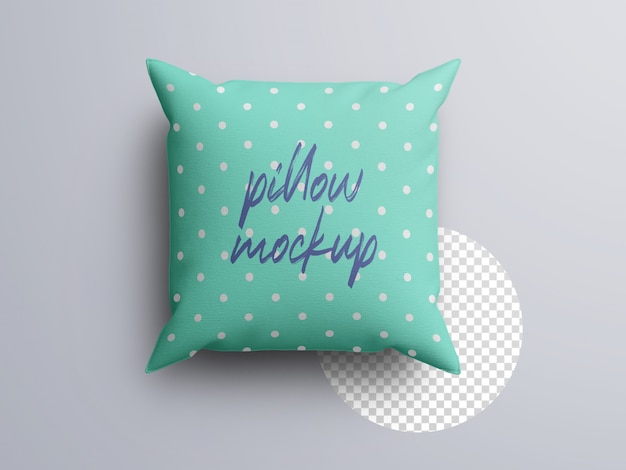 PSD realistic top view fabric cushion pillow mockup