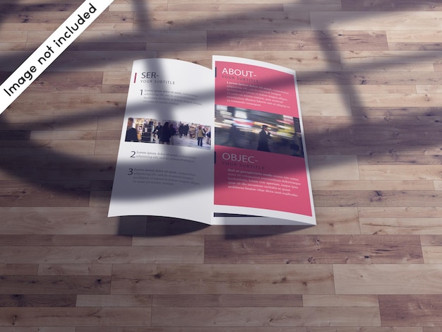 Realistic Trifold Brochure Mockup V3