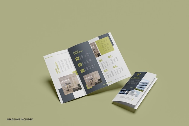 Realistic trifold brochure mockup