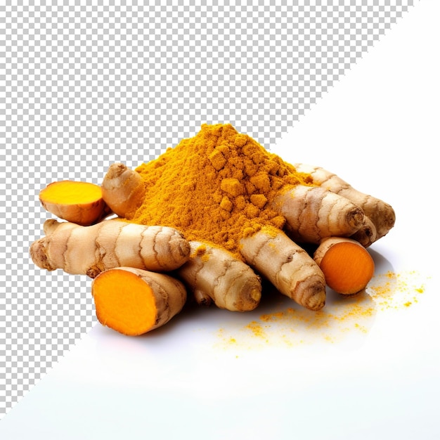 PSD realistic turmeric isolated on transparent background