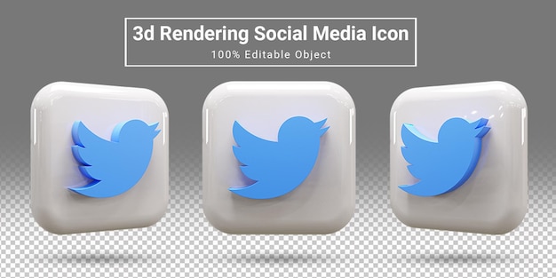 Realistic twitter social media icon set twitter apps icon