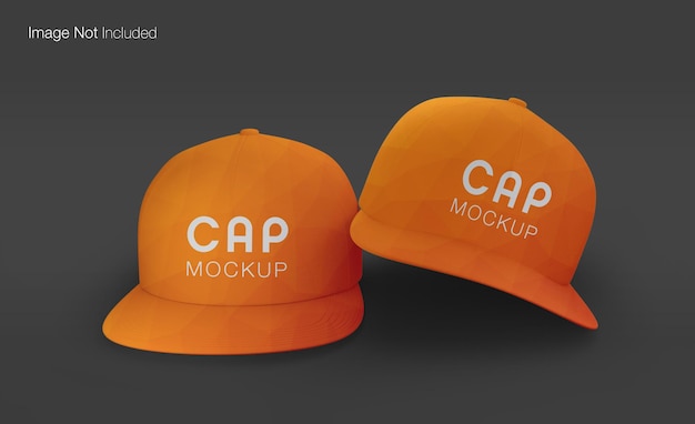 Realistic two cap mockup design isolated render