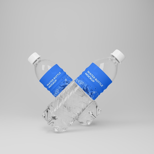 Realistic Water Bottle 3D Mockup