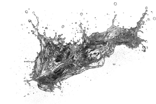 Realistic water splashes on a transparent background