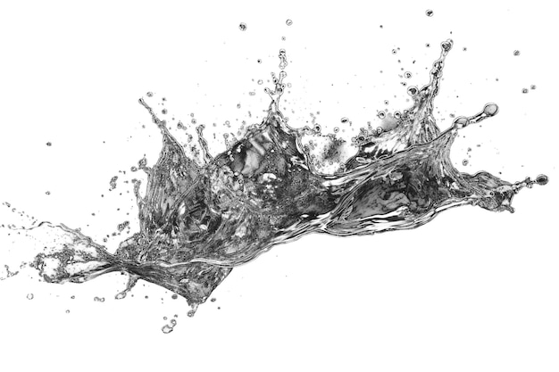 Realistic water splashes on a transparent background