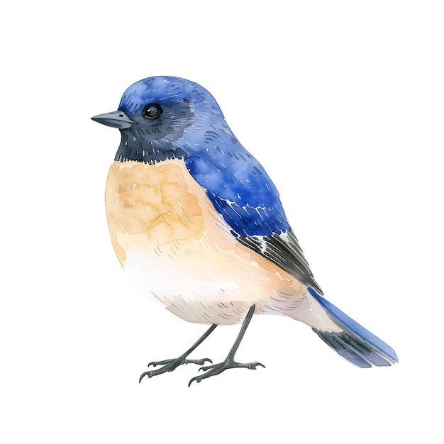 PSD realistic watercolor illustration of a bird perched gracefully