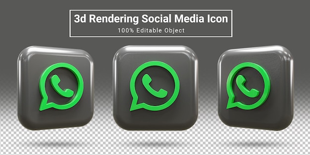 Realistic whatsapp social media icon set whatsapp apps icon