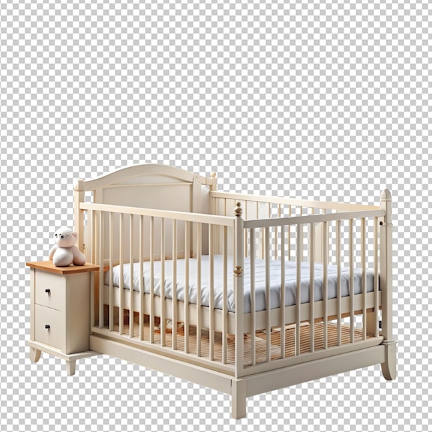 realistic white baby bedroom with a cradle