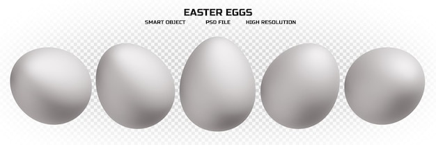 Realistic white easter eggs in high resolution with many perspectives