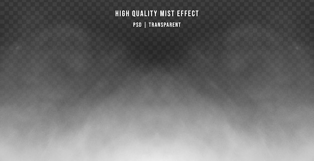 PSD realistic white mist effect isolated on transparent background