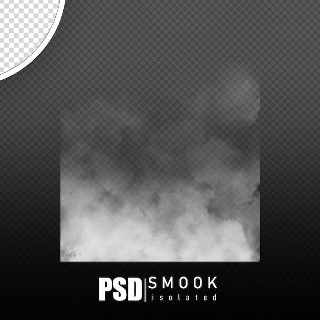 PSD realistic white smoke with foggy effect isolated on transparent background