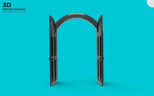 realistic Window or gate 3d render