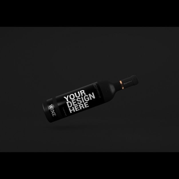 PSD realistic wine bottle presentation