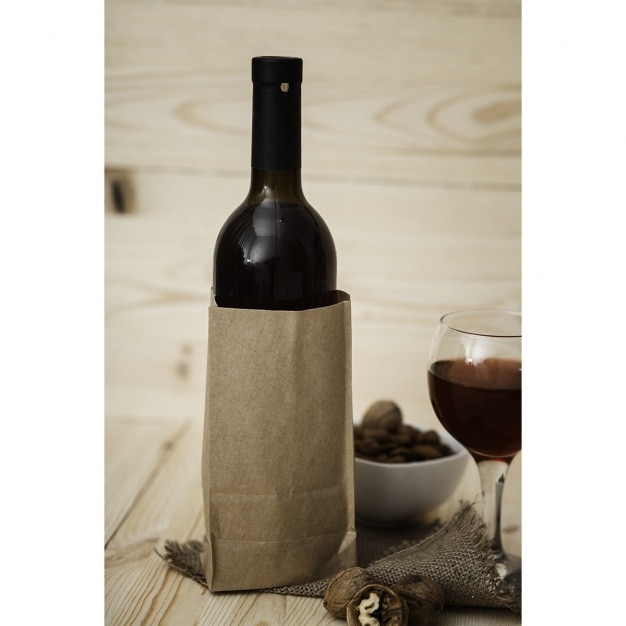 PSD realistic wine bottle presentation