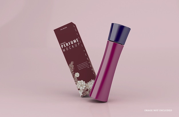 Realistic woman perfume mockup template