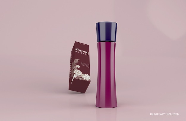 Realistic woman perfume mockup template