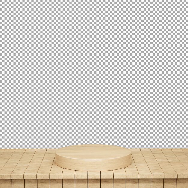 Realistic Wood table, Wood Board top front view 3d render isolated