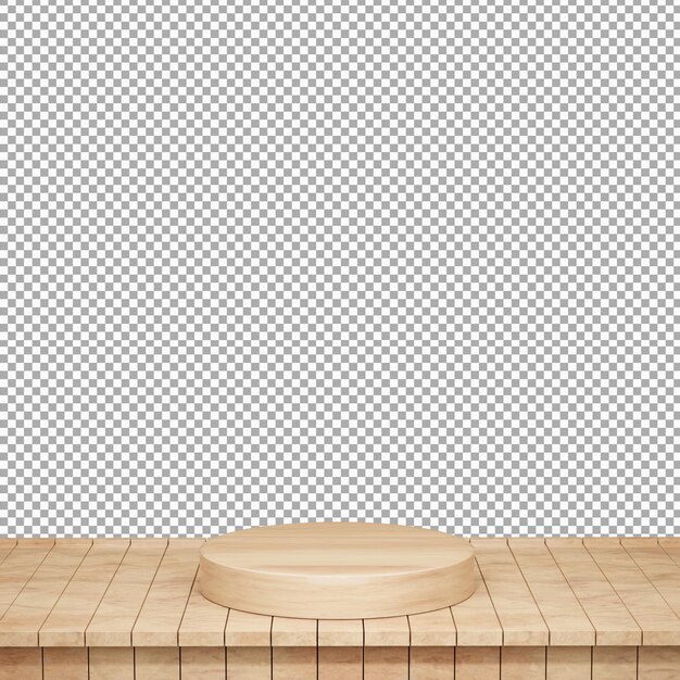 Realistic Wood table, Wood Board top front view 3d render isolated