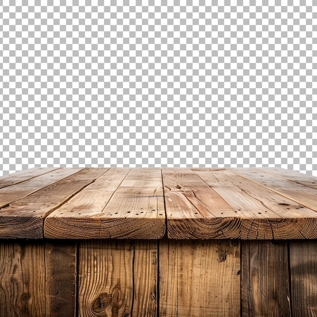 Realistic wood table wood board top png isolated on transparent background