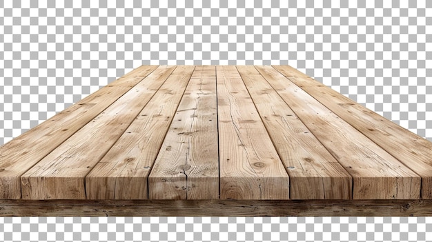 Realistic wood table wood board top png isolated on transparent background