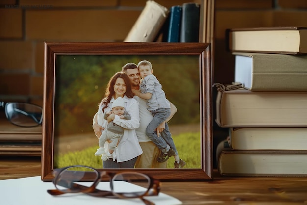 Realistic wooden frame photo mockup edit easily and replace your photo Gallery