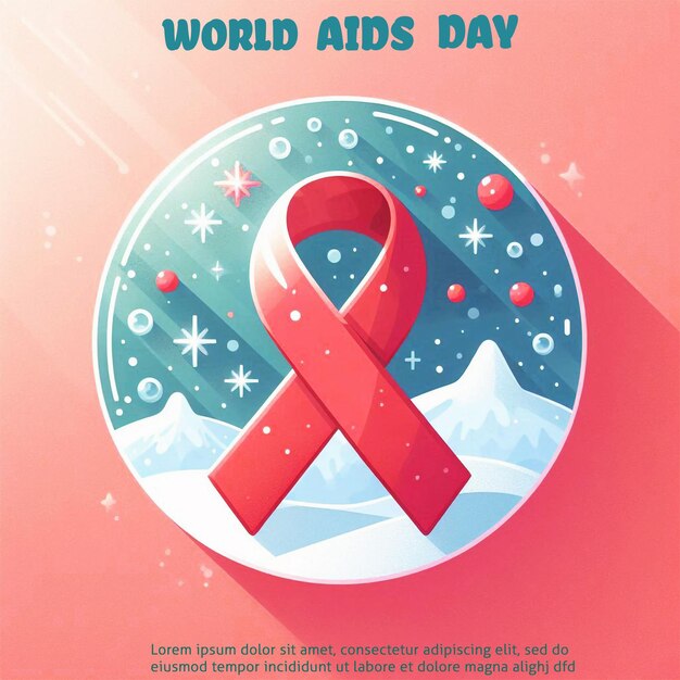 PSD realistic world aids day illustration template