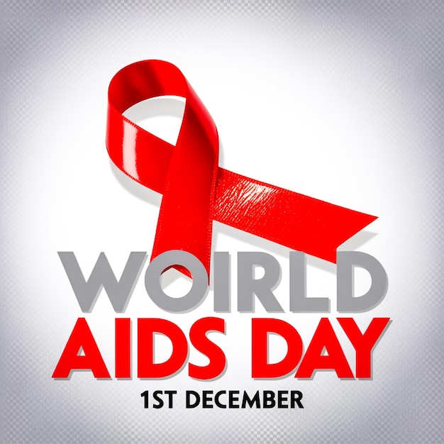 Realistic world aids day social media post