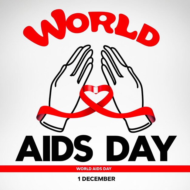 PSD realistic world aids day social media post