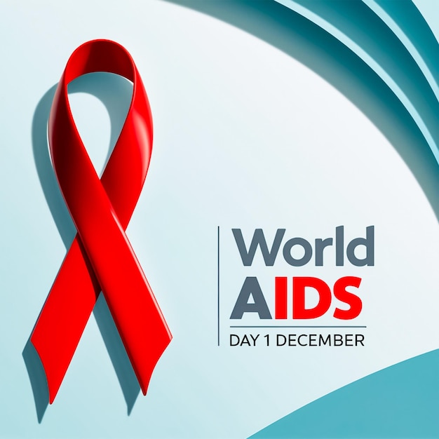 Realistic world aids day social media post