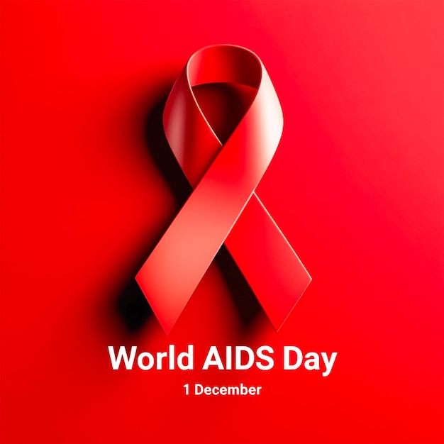 Realistic world aids day social media post