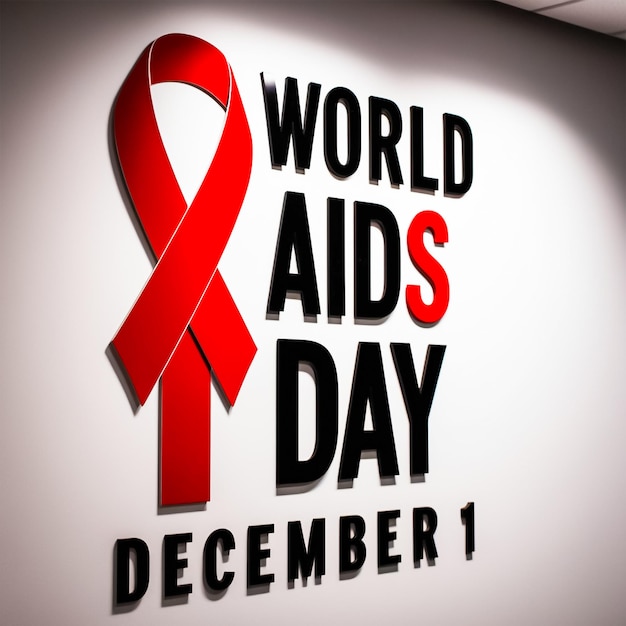 Realistic world aids day social media post