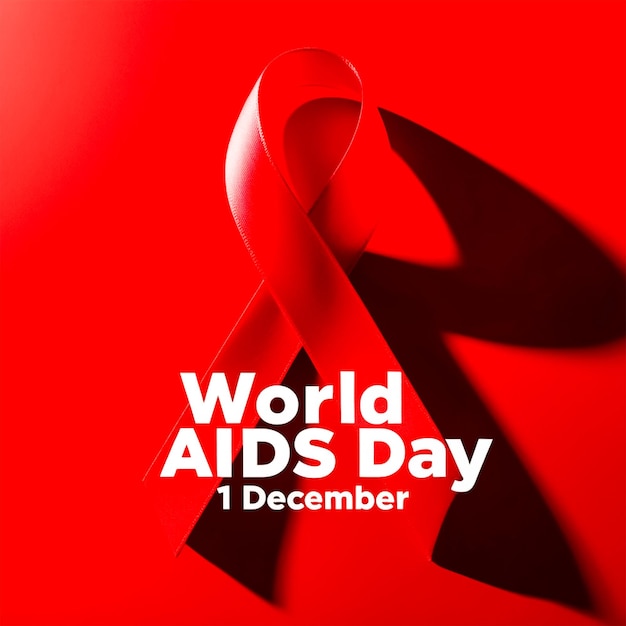 PSD realistic world aids day social media post