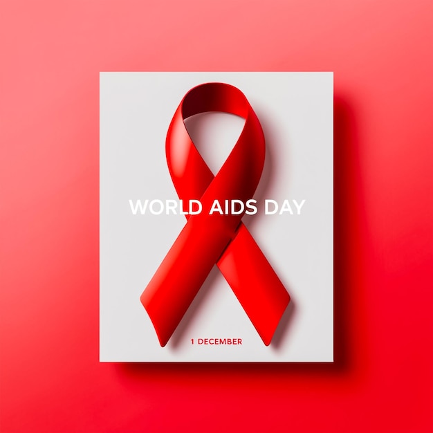 PSD realistic world aids day social media post