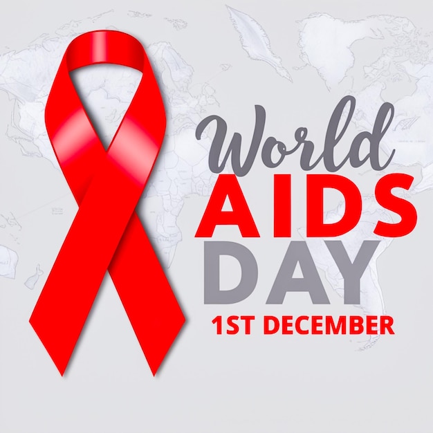 Realistic world aids day social media post