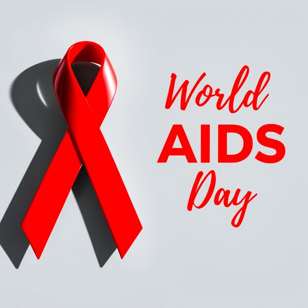 Realistic world aids day social media post