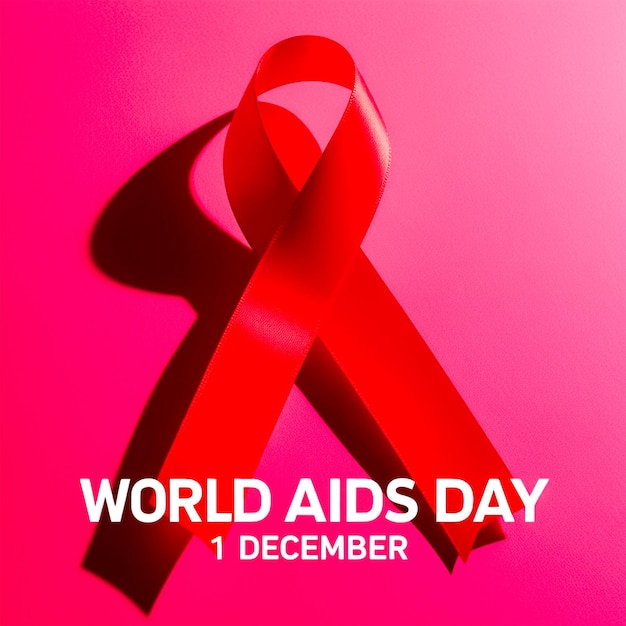 Realistic world aids day social media post