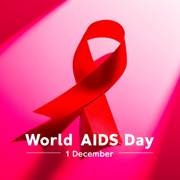 Realistic world aids day social media post