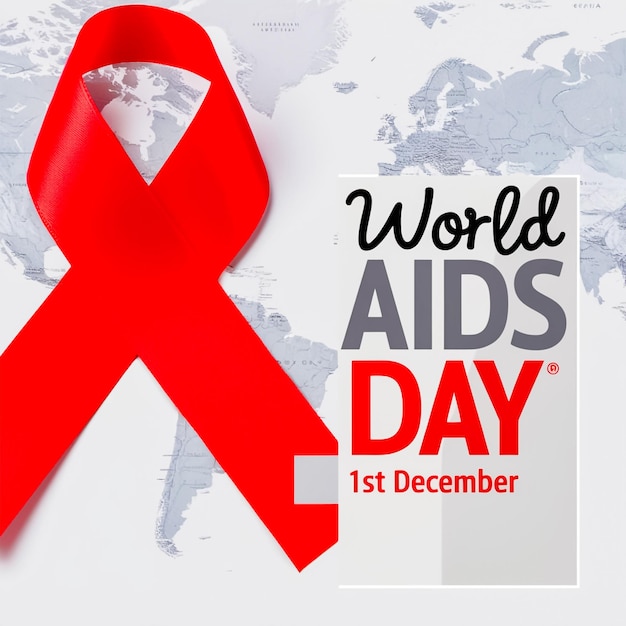 Realistic world aids day social media post