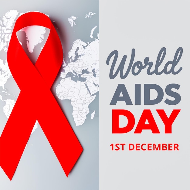 Realistic world aids day social media post