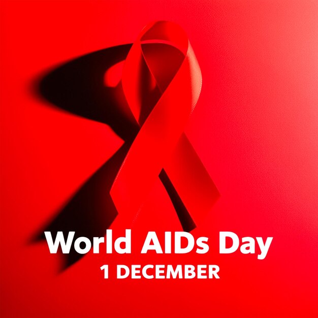 Realistic world aids day social media post