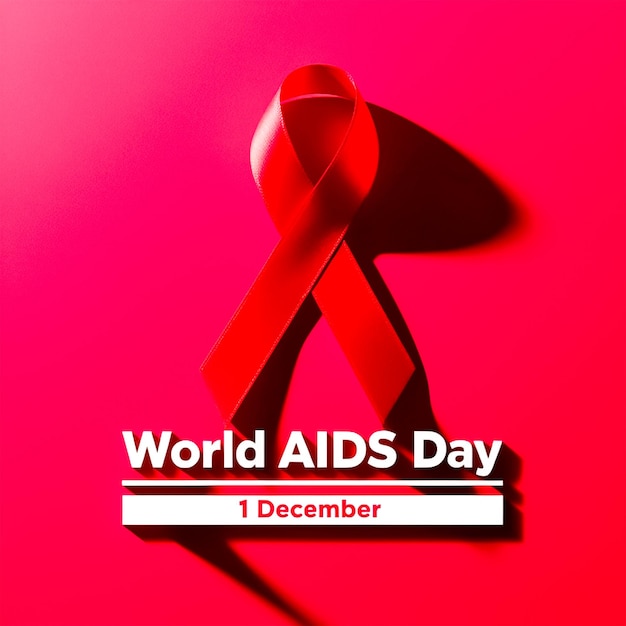 Realistic world aids day social media post