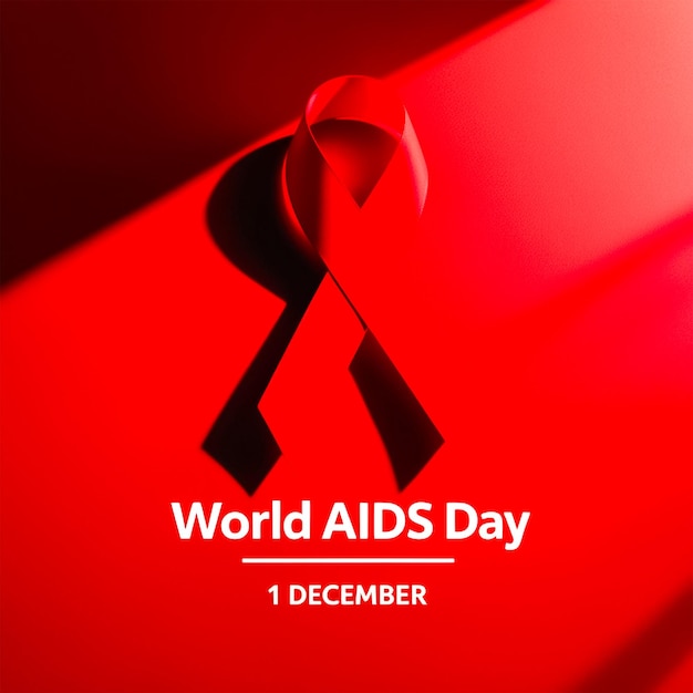 Realistic world aids day social media post